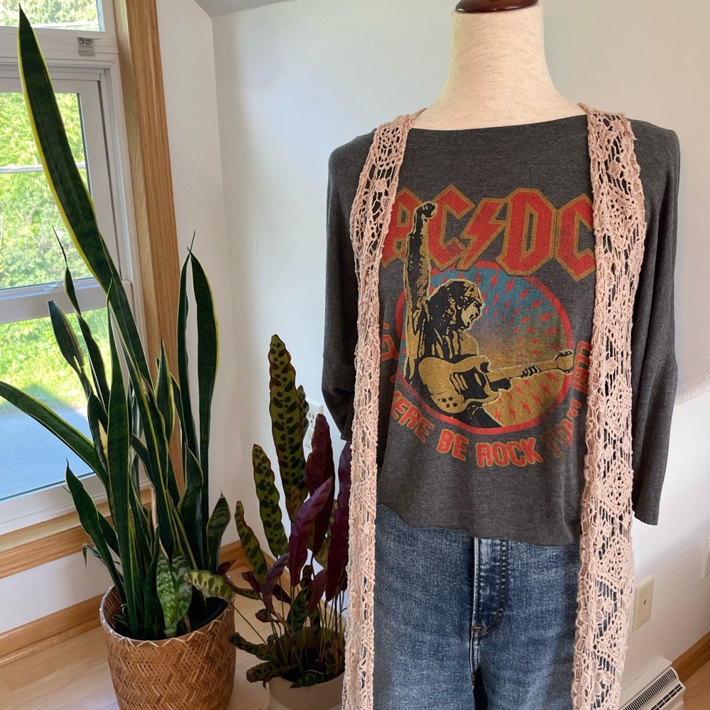 Crochet Sleeveless Kimono / Swim Coverup
